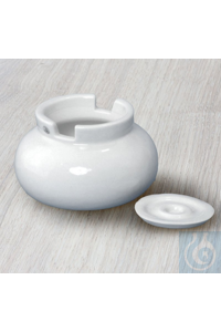 Grinding bowl with lid, porcelain, for planetary mill, Ø 140 x H 85 x V 500...